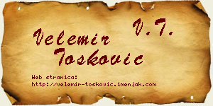 Velemir Tošković vizit kartica